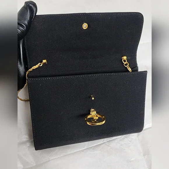 Black Mini Gucci Bag – Vintage Style, Wear as Clutch or Shoulder Bag - Picture 10 of 16